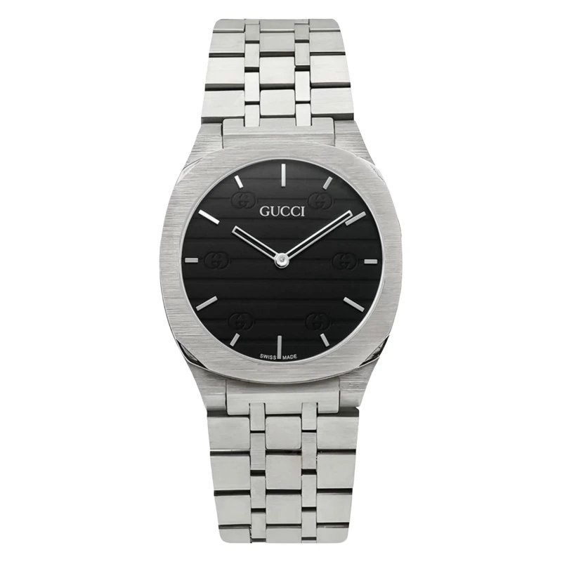 ساعت مچی عقربه‌ای کوارتز مردانه مدل کلاسیک بند استیل قفل مخفی کد 1.2