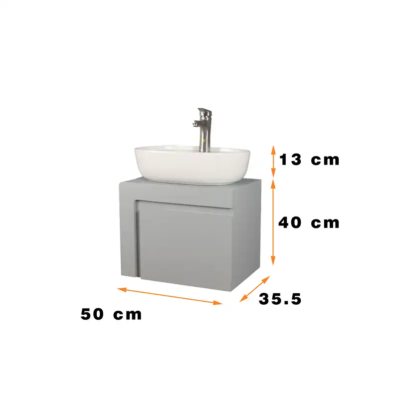 ست کابینت و روشویی دلفین مدل 5035-gr به همراه آینه