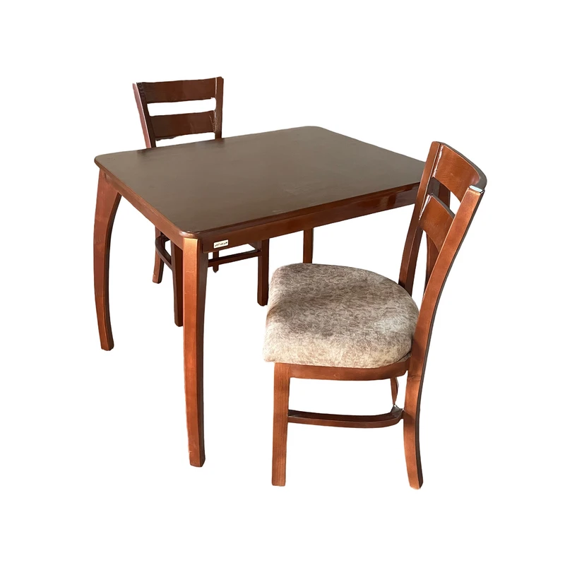 میز و صندلی ناهارخوری دو نفره گالری چوب آشنایی مدل Gh-2Tir-Bog2