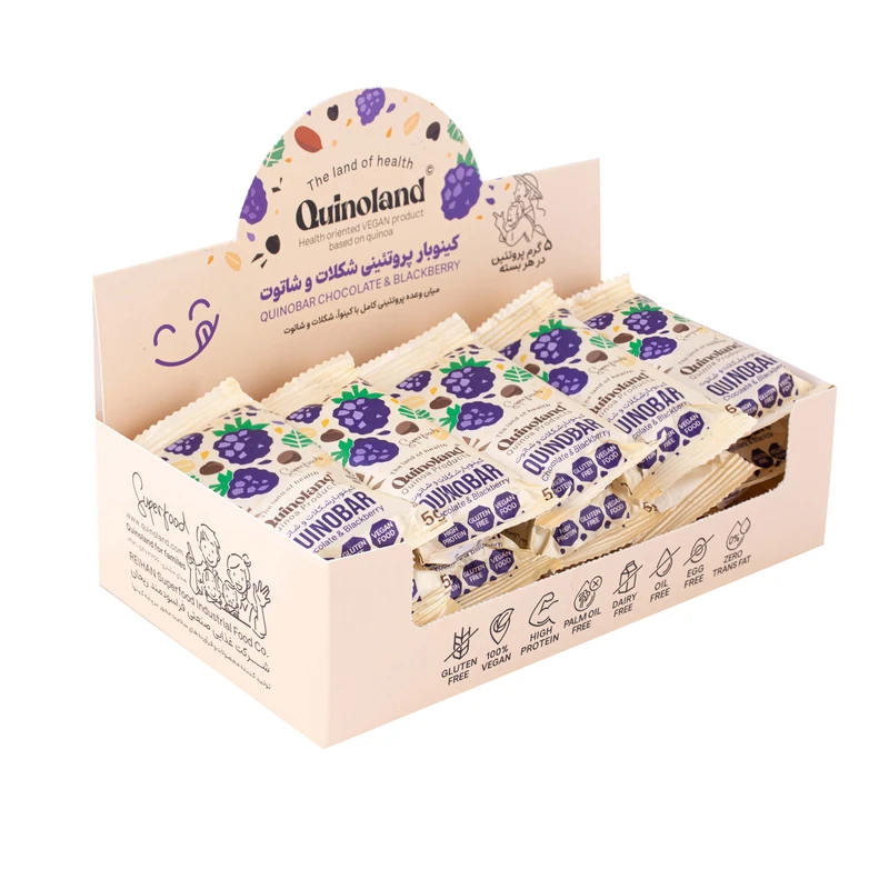 کینوبار پروتئینی شکلات و شاتوت بسته 15 عددی