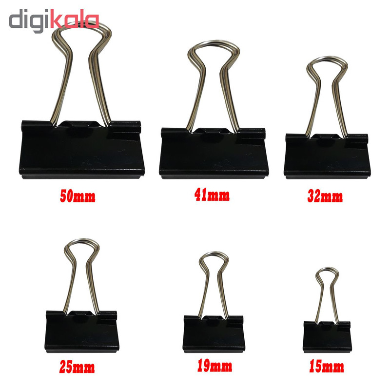 گیره کاغذ دینگ لی مدل DL.003 سایز 32 میلی متر بسته 12 عددی