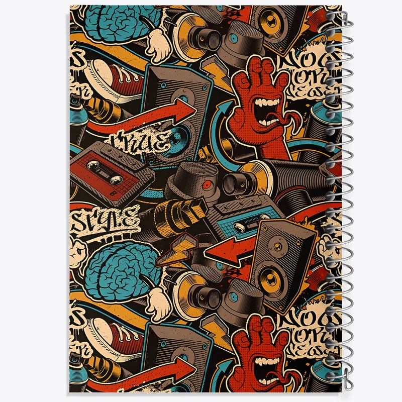 دفتر مشق 100 برگ خندالو طرح پترن موزیک کد N2687