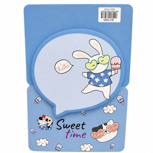  کاغذ یادداشت چسب دار مدل Sweet Time  کد 03 سایز 8*8 سانتی متر بسته 30 عددی