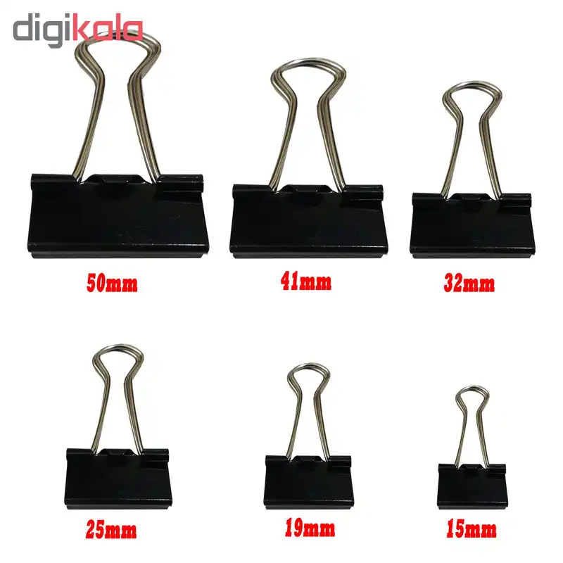 گیره کاغذ دینگ لی مدل DL.0006 سایز 15 میلی متر بسته 12 عددی