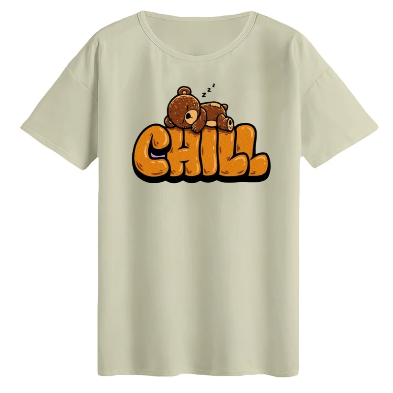 تی‌شرت لانگ آستین کوتاه زنانه مدل خرس تنبل