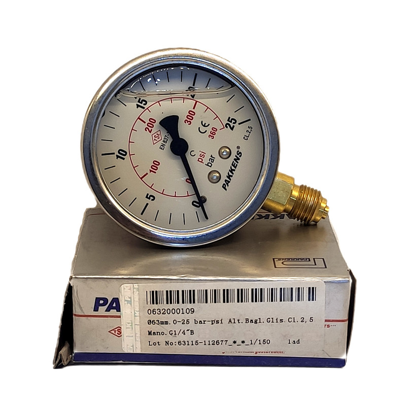 گیج فشار پکنز مدل 25bar-6cm