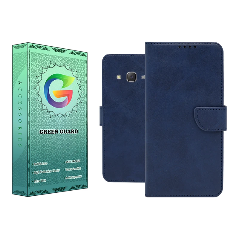 کیف کلاسوری گرین گارد مدل چرمی مگنتی کد Blue-B01 مناسب برای گوشی موبایل سامسونگ Galaxy J5 2016
