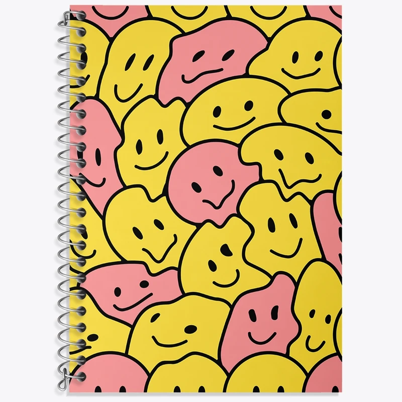 دفتر زبان 50 برگ خندالو مدل سه خط طرح ایموجی کد N884