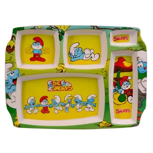 بشقاب کودک مهروز کد 5052 طرح اسمورفها