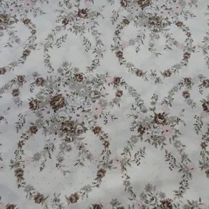 پارچه ملحفه عرض 2 متر مدل رز 11215 رنگ قهوه‌ای