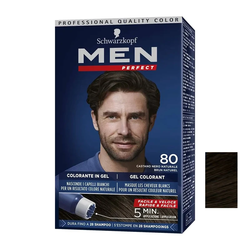 رنگ مو مردانه من مدل Perfect شماره 80 حجم 40 میلی‌لیتر رنگ قهوه‌ای تیره