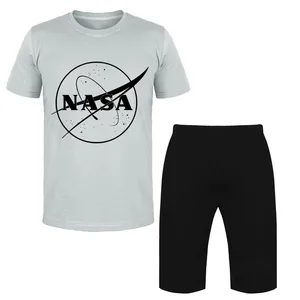 ست تی شرت و شلوارک مردانه مدل ناسا کد Da 405T رنگ طوسی