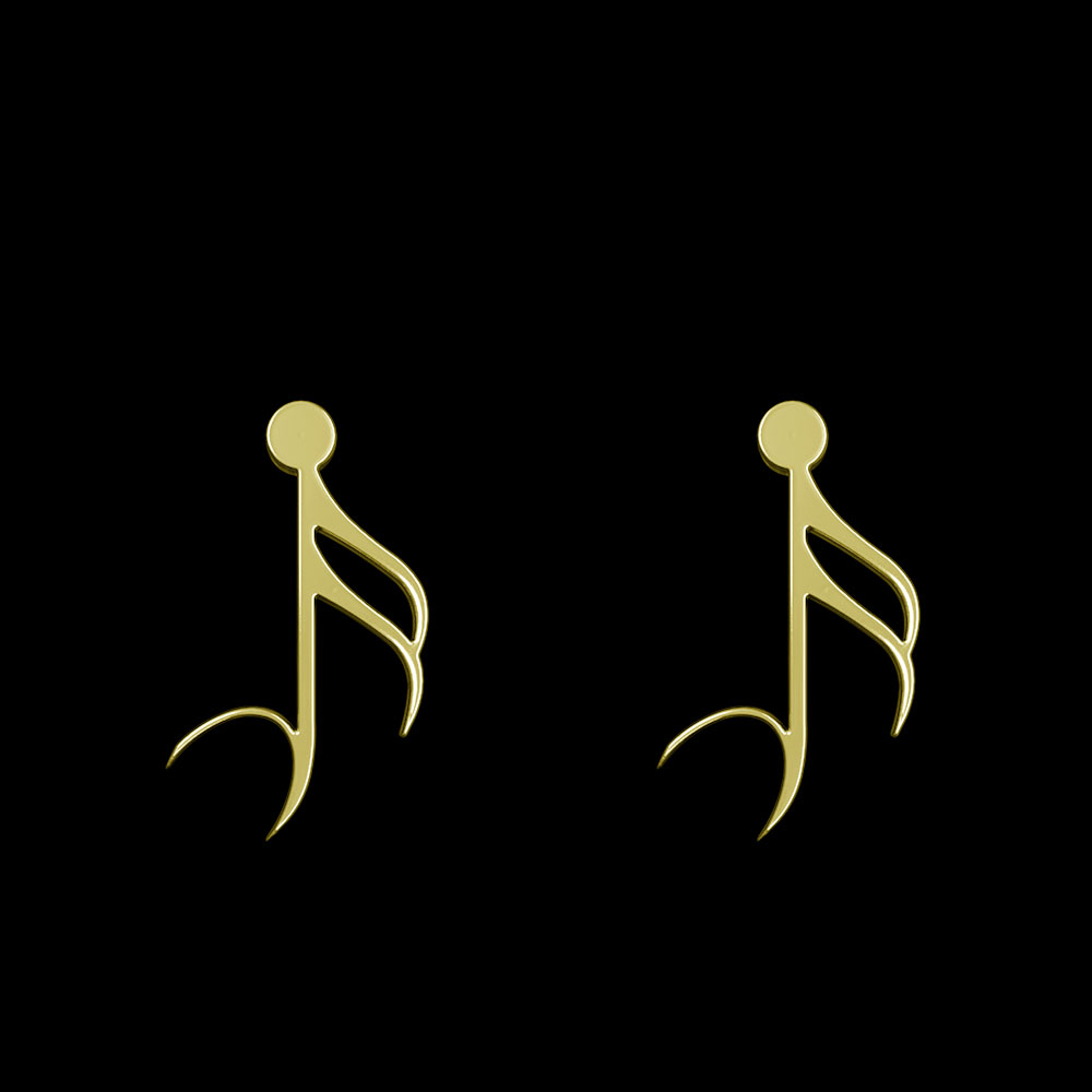 گوشواره طلا 18 عیار زنانه مدوپد مدل هندسی کد GA1-10187