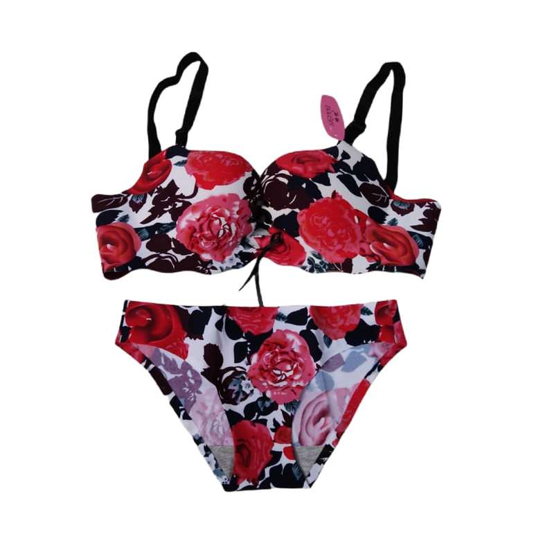 ست شورت و سوتین زنانه مدل گل رز