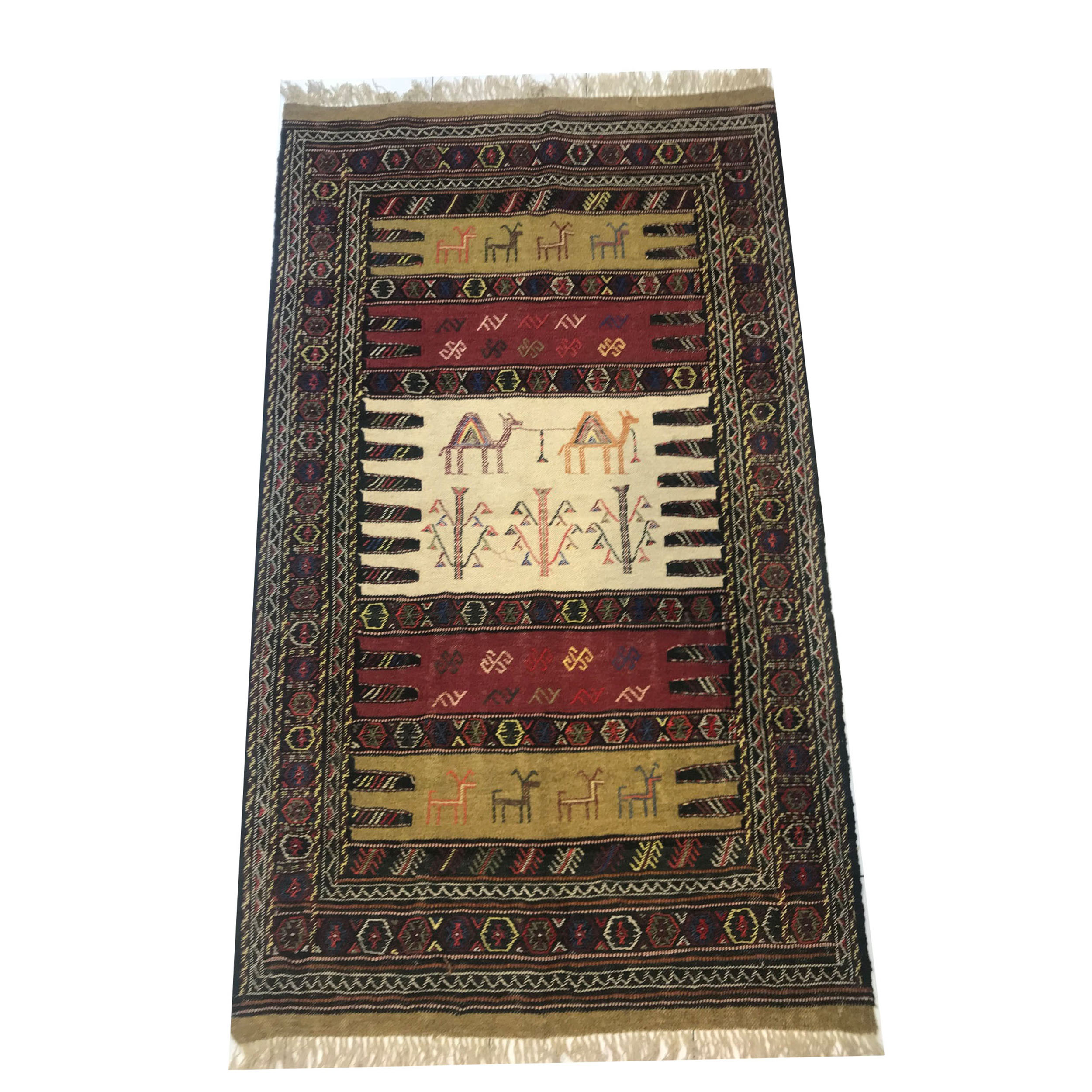 گلیم دستبافت کد co1019 سایز 90 × 180 سانتی متر