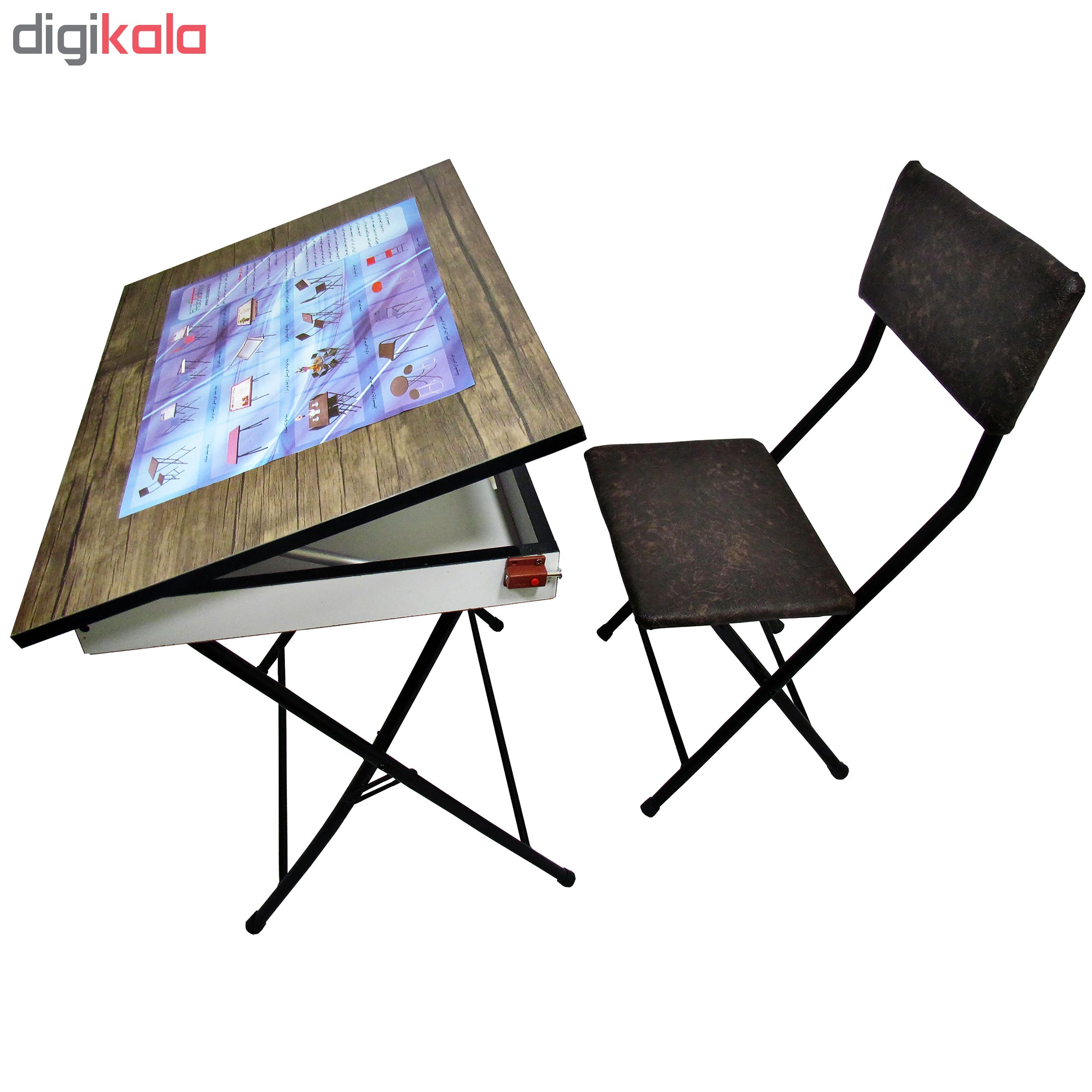 میز تحریر باکسدار و صندلی مدل رنگی (ضدخش،تاشو،تنظیم شونده ارتفاع)
