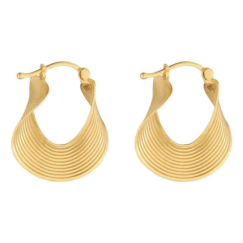 گوشواره حلقه ای طلا 18 عیار زنانه گلدم مدل E241001