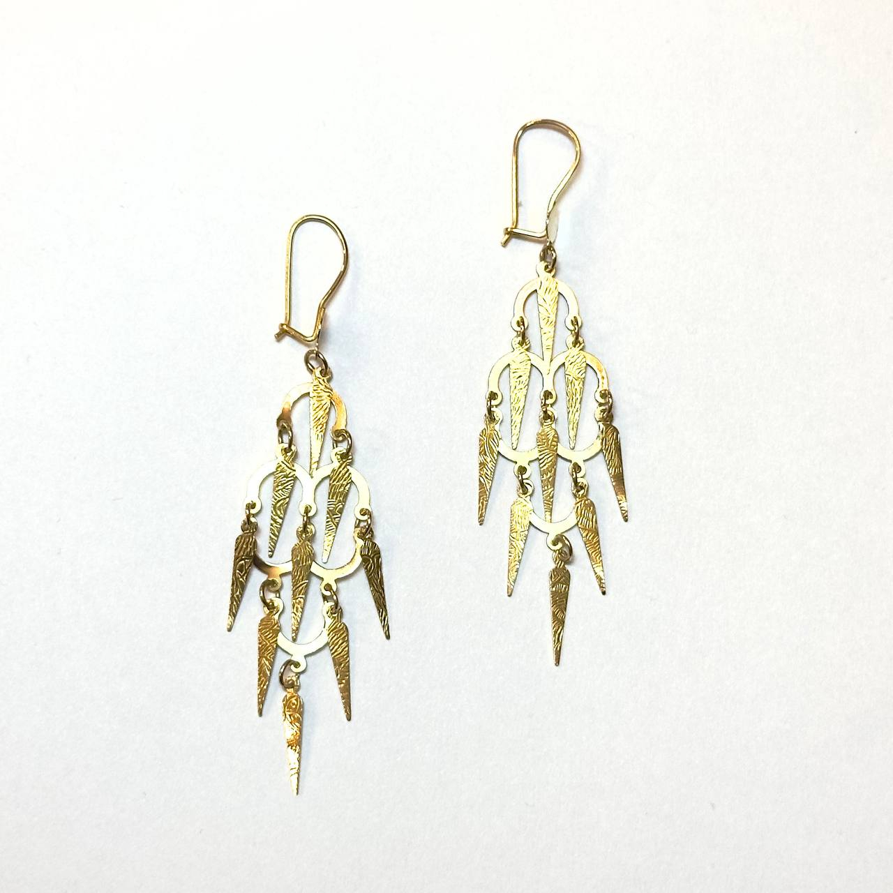 گوشواره طلا 18 عیار زنانه مدل G012 طرح آویز قندیلی