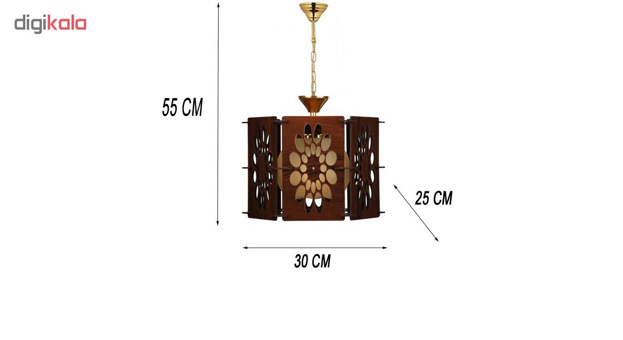 چراغ آویز و لوستر چوبی هامان مدل 204/1