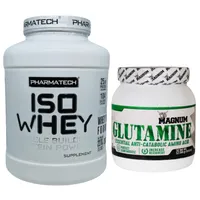پروتئین وی ایزوله فارماتک - 2270 گرم به همراه پودر گلوتامین مگنوم - 300 گرم