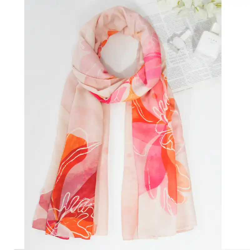 شال زنانه مدل نخی تابستانه خنک ارکیده شاین دار کد a-2189