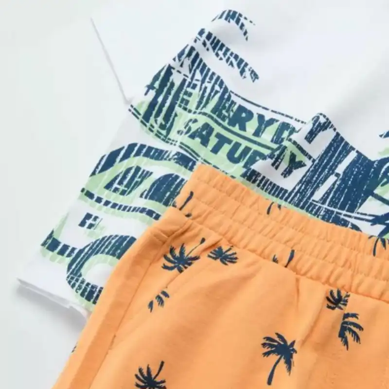 ست تی شرت آستین کوتاه و شلوارک پسرانه کول کلاب مدل ccb2412920