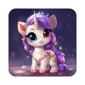 زیر لیوانی کاکتی طرح اسب تک شاخ و یونیکورن مدل mp29295