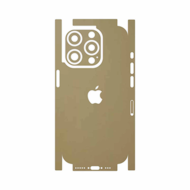 برچسب پوششی ماهوت مدل Matte-Gold-FullSkin مناسب برای گوشی موبایل اپل iPhone 15 Pro