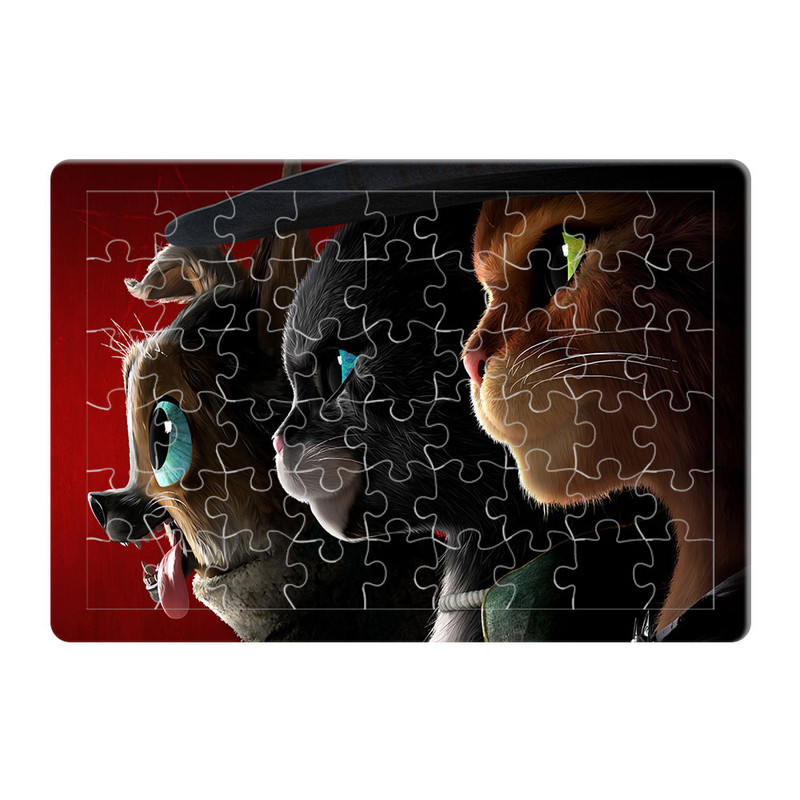 پازل 54 تکه هومرو مدل PL261 طرح انیمیشن گربه چکمه پوش