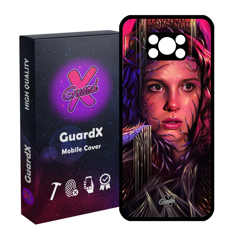 کاور گارد ایکس طرح Stranger Things مدل Glass10462 مناسب برای گوشی موبایل شیائومی Poco X3 NFC/Poco X3/Poco X3 Pro