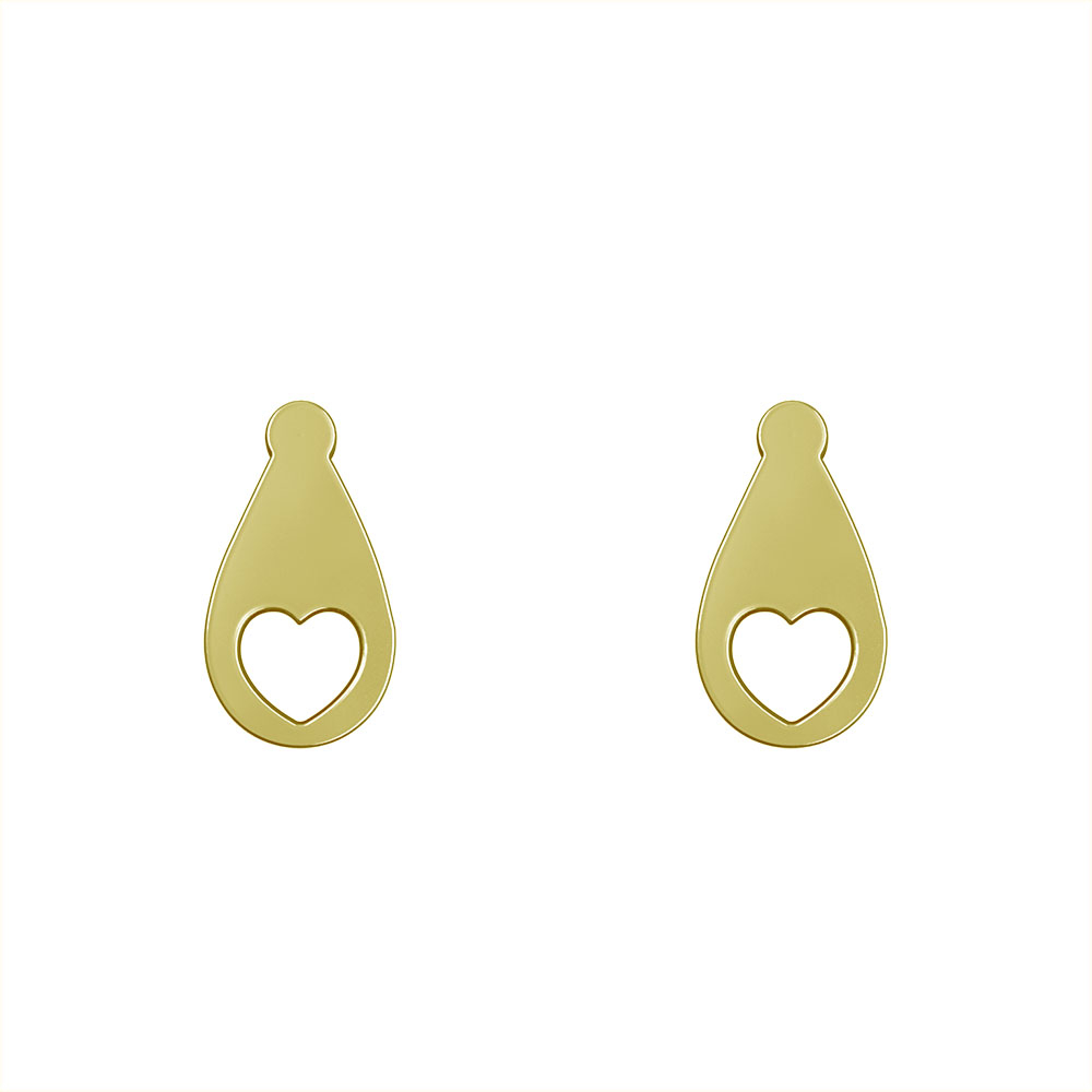 گوشواره طلا 18 عیار زنانه مدوپد مدل قلب کد GA1-11953