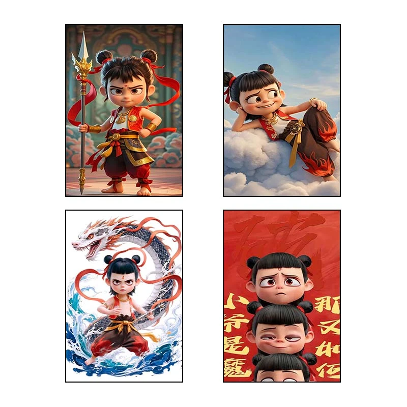 تابلو شاسي کارنيکا طرح Ne Zha کد 74527 مجموعه 4 عددی