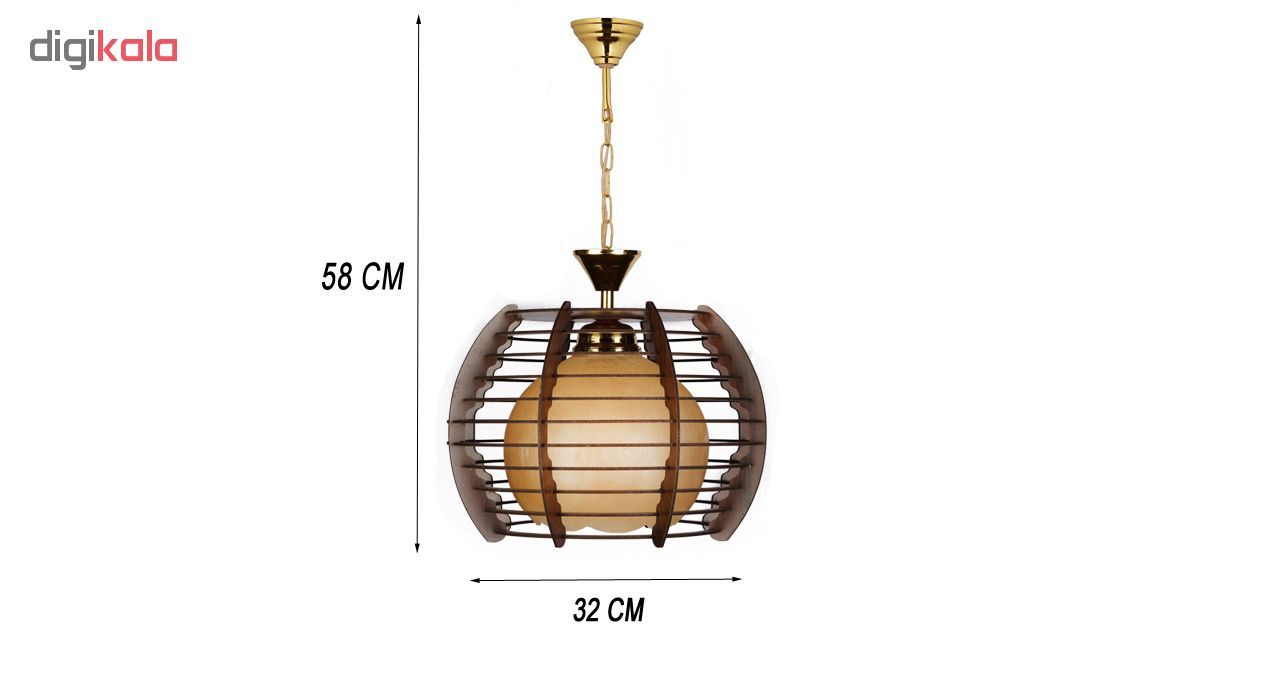 چراغ آویز و لوستر چوبی هامان مدل 1-208