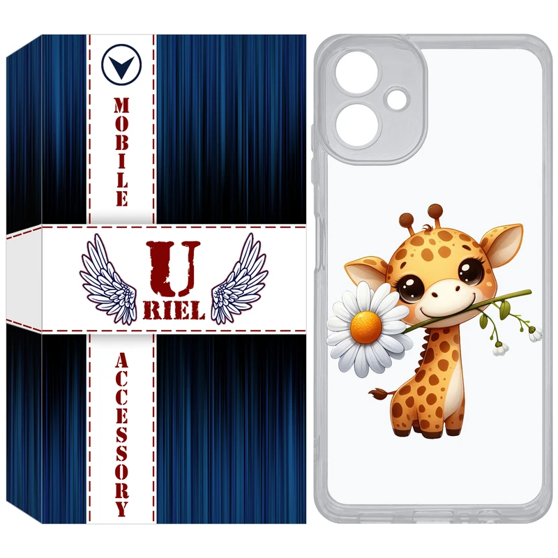 کاور یوریل مدل Clear کد 38 طرح زرافه مناسب برای گوشی موبایل سامسونگ Galaxy A06