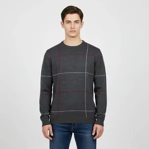 پلیور یقه گرد مردانه مدل راه دار عمود کد 08