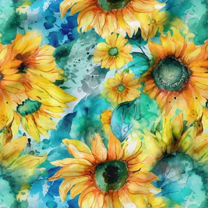 پارچه ملحفه پارچه باما مدل مخمل طرح گل آفتابگردان کد 5012232