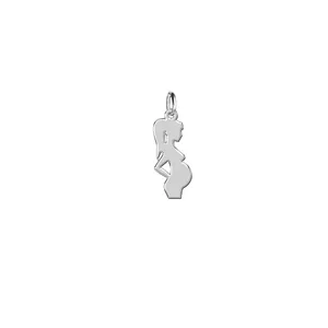آویز گردنبند نقره ترمه 1 طرح زن باردار کد E156