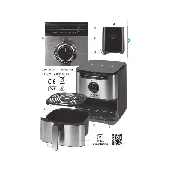 سرخ کن بدون روغن جانسون مدل 5L