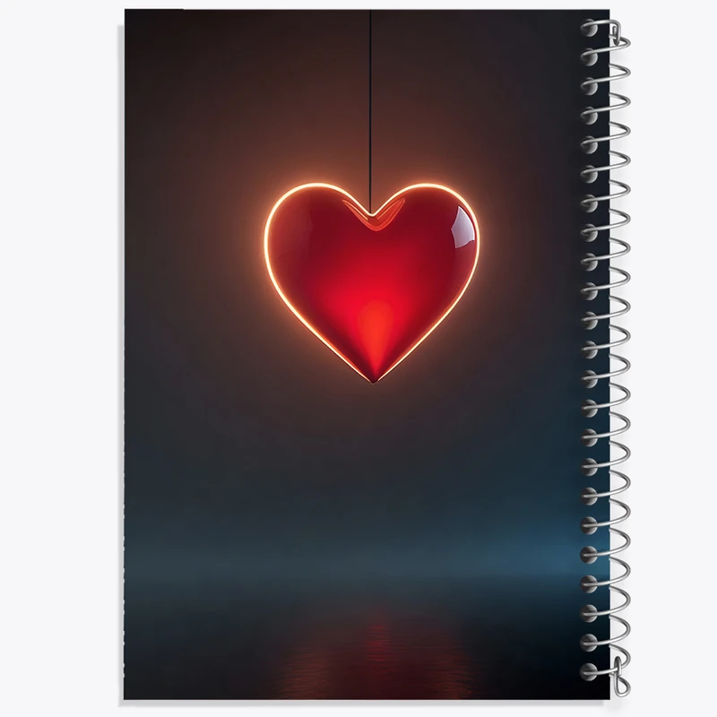 دفتر مشق 100 برگ خندالو طرح قلب قرمز کد F7051