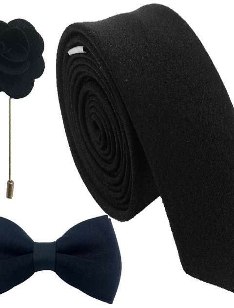ست کراوات پاپیون و گل کت هکس ایران مدل SET-SM BLK