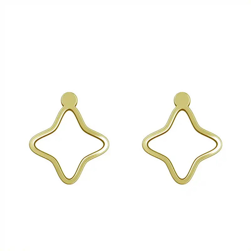 گوشواره طلا 18 عیار زنانه مدوپد مدل ستاره کد GA1-15476