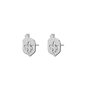 گوشواره نقره ترمه 1 طرح انار کد E194