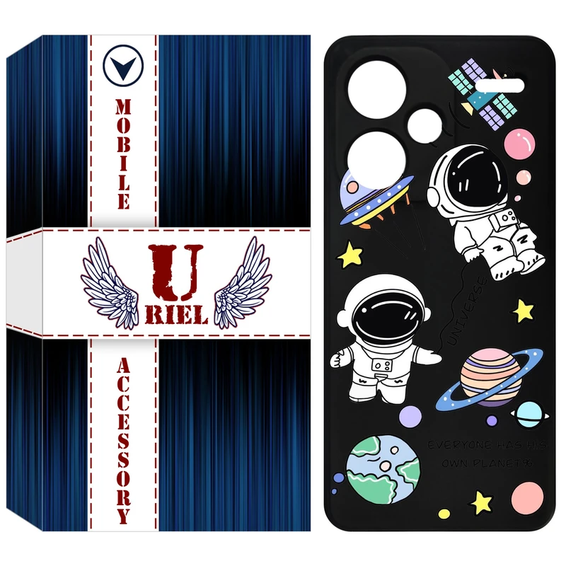 کاور یوریل قاب مدل KSH کد 25 طرح فضانوردان مناسب برای گوشی موبایل شیائومی Redmi Note 13 Pro Plus