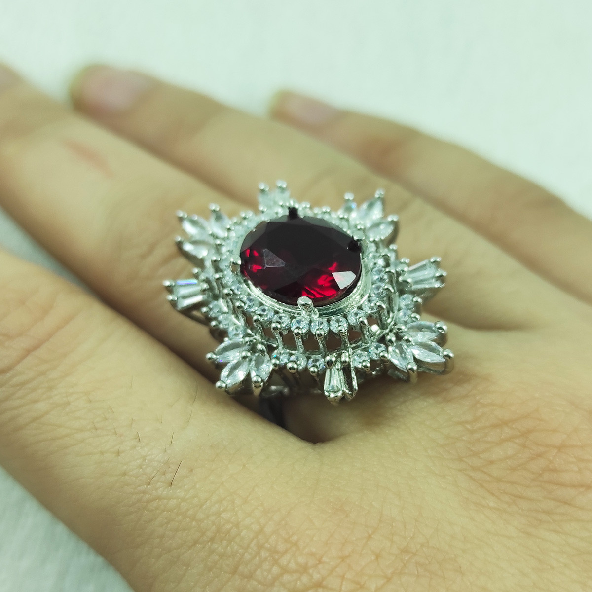 انگشتر نقره زنانه سلین کالا مدل یاقوت سرخ کد MPS_1