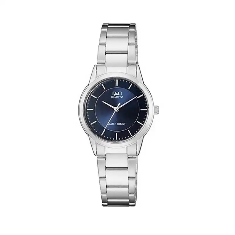 ساعت مچی عقربه‌ای زنانه کیو اند کیو مدل QA45J202Y به همراه دستمال مخصوص برند کلین واچ