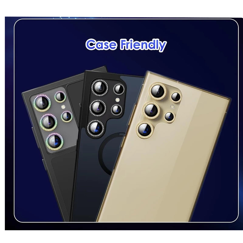محافظ لنز دوربین گوف مدل Diamond مناسب برای گوشی موبایل سامسونگ Galaxy S23 Ultra
