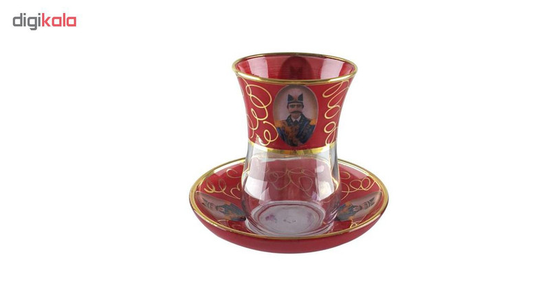 استکان و نعلبکی 12 پارچه طرح شاه عباسی کد M111