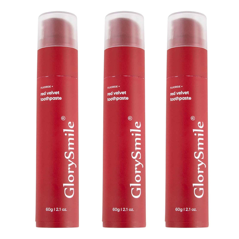  خمیردندان گلوری اسمایل مدل 01 با طعم کیک قرمز وزن 60 گرم بسته 3 عددی