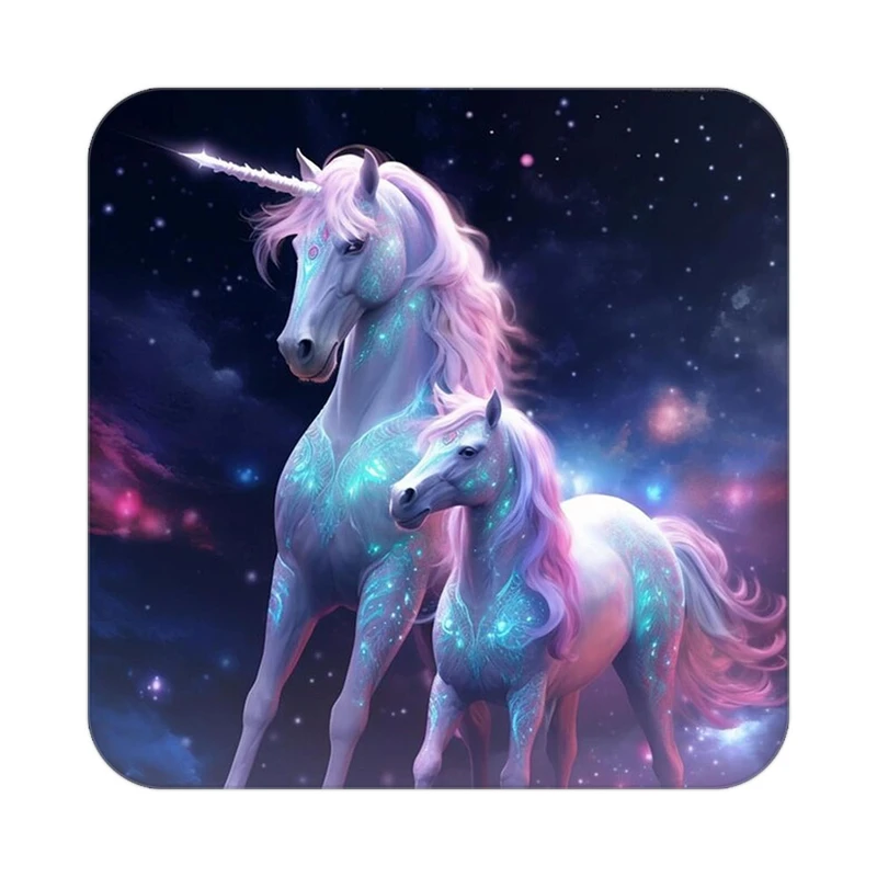 زیر لیوانی کاکتی طرح اسب تک شاخ و یونیکورن مدل mp33351