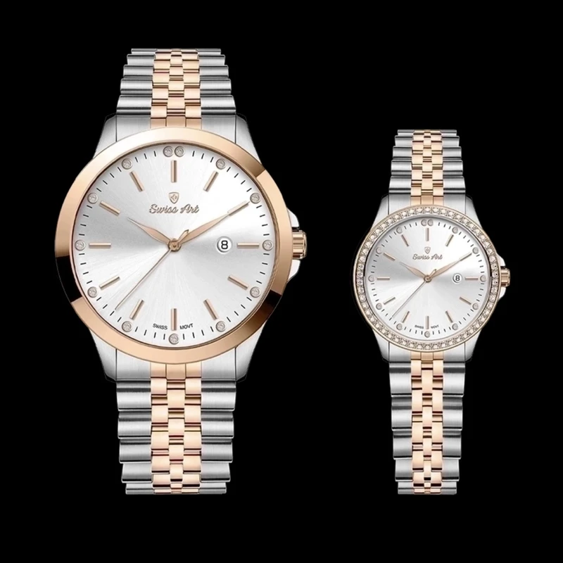 ست ساعت مچی عقربه‌ای کوارتز زنانه و مردانه سوئیس آرت مدل MR620WATCH001-006GL